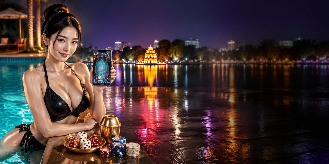 Hình ảnh ánh sáng neon tại khu vực casino